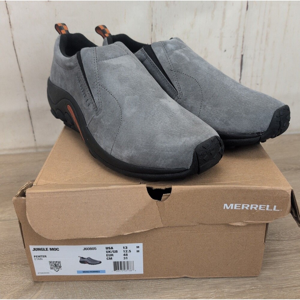 Merrell Jungle Moc Pewter Grey Men's Size 13 Hiking Trail Shoes J60805 *Read